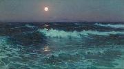 Lionel Walden Moonlight, oil painting by Lionel Walden, Spain oil painting artist